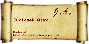 Juricsek Alex névjegykártya